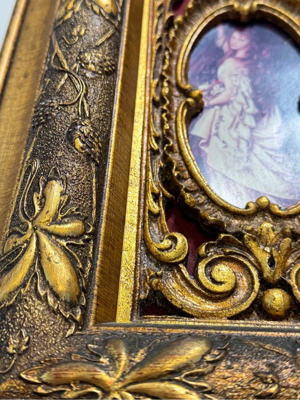 Rare Vintage ORNATE GOLD FRAME OPHELIA BY ARTHUR HUGHES PRINT 15” X 10”